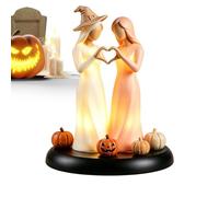 Générique Halloween Lamp - Desk Ghost Sisters Figurine with Pumpkin