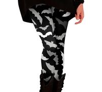 Générique Halloween Leggings Vert imprimés Confortables et décontractés pour Femmes, Pantalons Yoga Longs Pantalon Quadrillé(Gris foncé,L)