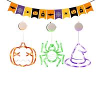 Générique Halloween Lights Indoor, 3 Pieces Suction Cup Lights, Bright and Fun Lighting, Cute Pumpkin Decor for School Kitchen College Bedroom Window Living Room Classroom Dorm