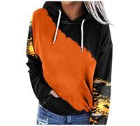 Générique Halloween Longs Cardigans pour Femmes Sweat à Capuche décontracté Print Sleeve Pocket Drawstring Hoodie Robe Polaire(Le Noir,XXL)
