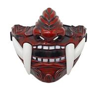 Générique Halloween Masque Japonais Hannya Masque Démon Oni Samouraï Amusant Effrayant Halloween Fantôme Prajna Latex Masque Plein Visage Rouge Mascarade Magicien Dieu Cosplay