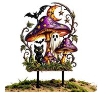 Générique Halloween Metal Stakes - Ghost Cat Iron Ground Peg Ornament