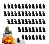 Générique Halloween Miniature Crows, 50 Piece Resin Crow Figures, Realistic Escape Room Scene Props for Haunted House Porch Mantel Windowsill Desk and Halloween Party Decorations, 0.63x0.47x1.02 in