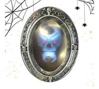 Générique Halloween Motion Sensor Ghost Mirror Skull Sound Party Decor | Spooky Motion Sensor Ghost Mirror Features Lighted Skull Animation Eerie Sound Effects To Surprise Halloween Guests