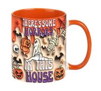 Générique Halloween Mug, 350ml Funny Ceramic Cup, Travel-Friendly Drinkware for Men, Women, Lovers, Birthday, Autumn, Thanksgiving, Christmas, Fall Party, Coworker Gift, Home Kitchen Decor