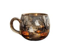 Générique Halloween Mug, Haunted Path Glass Coffee Mugs, Drink Drinkware Party Supplies, Haunted House Road Halloween Mug, Painted Halloweens And Pumpkin Mugs For Home Kitchen Restaurant Counter