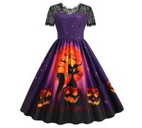 Générique Halloween Nonne Soiree Cape Grande Robe Longue Femme Infirmière Citrouille Costume Halloween Pirate Sexy Deguisement Haloween Demon Fantome Elegant Déguisement Elfe Femme L