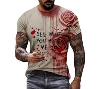 Générique Halloween Pack De Chemises Ajustées Manches Courtes pour Hommes T-Shirt à Homme, imprimé Sanglant, Style Halloween, décontracté et Confortable, idéal Les T-Shirts(Rose Vif,S)