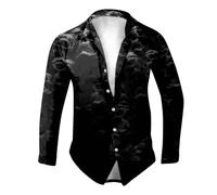 Générique Halloween Pack T-Shirts Hommes Chemise à Manches Longues pour Hommes, imprimé Halloween, célébration Amusante en V(Le Noir,XL)