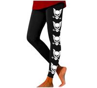 Générique Halloween Pantalon Cargo Vert Pantalons serrés imprimés pour Femmes, Leggings d Exercice de Fitness, Levage des Hanches, Yoga Cuir(Gris foncé,S)