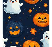 Générique Halloween Papier Peint Adhesif Citrouille Étoile Motif Mural Film Décoratif Meuble Intissé Wallpaper Autocollant Imperméable Mat Stickers Collant pour Armoires Murs Salon Chambre 0.4X3 M