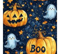 Générique Halloween Papier Peint Adhesif Citrouille Étoile Motif Mural Film Décoratif Meuble Intissé Wallpaper Autocollant Imperméable Mat Stickers Collant pour Armoires Murs Salon Chambre 0.4X5 M