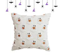 Générique Halloween Pillow Covers, 18x18 inch Cushion Covers, Washable Ghost Protector, Soft Sturdy Fabric, Ideal for Outdoor Workplace Bedroom Porch Kitchen Nursery Patio, 18x18x3.94 inches