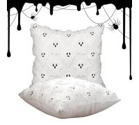 Générique Halloween Pillow Covers - 18x18 inch Ghost Decorative Pillowcase Set for Fall Home Decor, 2 Pieces Cushion Case for Living Room, Bedroom, Dorm, Coffee Shop, Apartment, Study, Car