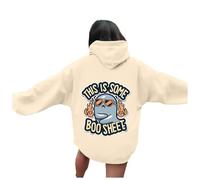 Générique Halloween Plaid Sweat Capuche à Ample imprimé Mignon d pour Femme Chandails Rouges Femmes(Beige,S)