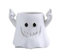Générique Halloween Plant Pot, Gothic Makeup Brush Holder, 4.29x3.54 inches Ghost Bucket Resin Pot with Scary Face for Or Plants, Spooky Ornament, Women, Room Desk Haunted House Decor
