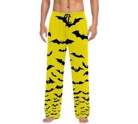 Générique Halloween Portefeuille Homme Petit Pantalon décontracté pour homme, de nuit d avec cordon serrage et poches, long confortable un usage Pantalons Hombre(Jaune,XXL)