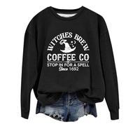Générique Halloween pour femmes sorcière Halloween sweatshirt femme pull à manches longues haut adulte Halloween costumes femme