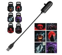 Générique Halloween Projectors, 360° Rotating Night Light, 11 Inches Led Landscape Projector with 5v Power, Patio Halloween Lighting for Indoor Outdoor Bedroom Garden Theater Ceiling, Home Room Decor