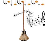 Générique Halloween Prop, Floating, Animated Witch Decor, 43.5 inches, Motion Activated Movement, Spooky Sound Effects, Great for Haunted House Display, Outdoor Lawn Setup, Porch Party Attraction