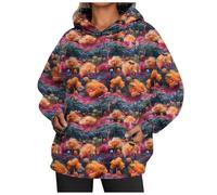Générique Halloween Pull Homme Compatible with Moto Sweat-Shirt surdimensionné à Manches Longues et col Rond pour Femme, imprimé Cardigans Femmes Longue Vente(Orange,3XL)