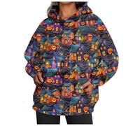 Générique Halloween Pull Homme Compatible with Moto Sweat-Shirt surdimensionné à Manches Longues et col Rond pour Femme, imprimé Cardigans Femmes Longue Vente(Violet,XXL)