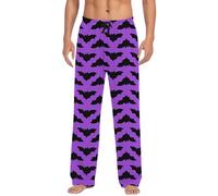 Générique Halloween Pull Marseille Homme Pantalon décontracté pour homme, de nuit d avec cordon serrage à la taille et poches latérales, long confortable Survêtement Essentiel(Violet,3XL)