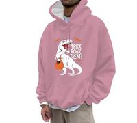 Générique Halloween Pull Noir à Capuche Manches Longues et Cordon de Serrage pour Homme Femme, Mode Halloween, Partie décontractée, Impression 3D Sweat Doublé Polaire(Rose,XL)
