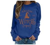 Générique Halloween Pull pour Femme Motif Hocus Pocus Manches Longues Col Rond Sweat Confortable Idéal Célébration Halloween Vêtement Casual Femme