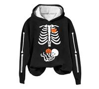 Générique Halloween Pull Princesse Sweat à Capuche Manches Longues et pour Femme, Mode Automne/Hiver, imprimé Moumoute(Le Noir,XXL)