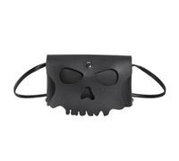 Générique Halloween Purse Hollow Skull Black PU Leather Bag Gothic Costume