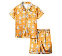 Générique Halloween Pyjamas pour Enfant Halloweenl 2 Pièces Vêtements de Nuit Ensemble Pyjama en Coton Ado Tenues Détente Cadeau d'halloween Fille Enfants 1-12 Ans