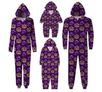 Générique Halloween Robe Enfants Fille Combinaison à Capuche Assortie imprimé pour Maman Chambre(Le Noir,L)