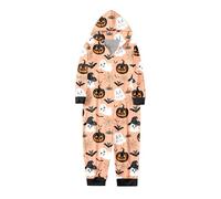 Générique Halloween Robe Frange Fille Parent Enfant Noël Assorti Famille Imprimés Pyjamas Siamois Ensembles À Capuche Barboteuse Fermeture Éclair Combinaison Loungewear (Enfants) 6 Hiver(Rose,4 Ans)