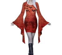 Générique Halloween Robe Gothique Femme,Robe Corset sans Manches Victorienne d'halloween Ligne A, Mini, Grunge, Punk Dresses Scream Robes Grande Taille Maxi pour Carnaval