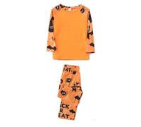 Générique Halloween Robe pour Fille Courte Pyjama Deux pièces imprimé Enfant, Tenue Chaude la Maison, Pull Enfant(Orange,7 Ans)