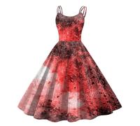 Générique Halloween Robes Pour Les Femmes, MéDiéVal Pour Femmes Robe Maxi Sans Manches éPaule Froide Steampunk Corset Bloody Imprimer VêTements Gothiques Corset Robe Victorienne D'Halloween Party