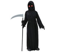Générique Halloween Scary Costumes, Robe Very Costume - Unisex Creepy Horror Costumes with Gloves & Scythe for Cosplay, Dress Up Parties