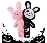 Générique Halloween Schädel-Hase, Zweiköpfiger Grusel- Plüschfigur 28cm, Spooky Dark Theme Totenkopf Stofftier Für Dekoration Zu Halloween Ostern Weihnachten, Sofa Schlafzimmer Geburtstagsgeschenk