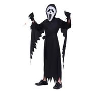 Générique Halloween Scream Costume Enfants avec Masque Ghostface, Halloween Ghostface Costume Garçon Costume Halloween Scary Movie Costume Effrayant Reaper Costume