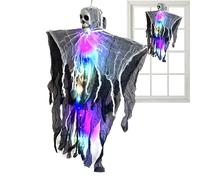 Générique Halloween Skeleton Flying Ghost, Lighted Floating Ornament with Fog Effect, Adorable Hanging Halloween Decoration for Garden Yard Courtyard Wall Classroom Carnival, 31.5x24.02 inches