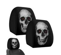 Générique Halloween Skull Headrest Covers 2 Piece Vehicle Interior Decor