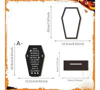 Générique Halloween Table Sign, Wooden Coffin Message Board with Scary Lettering, Festive Halloween Centerpiece, Prop Display for Farmhouse, Room, Bedroom, Party, 8.07x4.92x1.57 inches