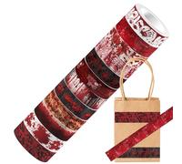 Générique Halloween Tape Roll, Transparent Bloody Stickers, 16.4Ft, 500cm, Adhesive Scrapbook Decals, Spooky Graphic Packaging Decor, Long Halloween Sticker Strip For Cups Doors Laptops Crafts