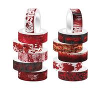 Générique Halloween Tape Roll, Transparent Bloody Stickers, 16.4Ft Adhesive Decals for Scrapbooks, 0.14 Inches, Cups, Walls, Paper Crafts, Packaging, Doors, Tables, Glasses, Laptops, Computers