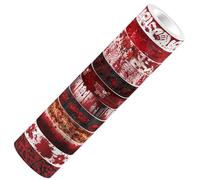 Générique Halloween Tape Roll, Transparent Halloween Bloody Stickers, 16.4Ft Scrapbook Adhesive Decals for Cups, Computers, Walls, Paper Crafts, Packaging, Doors, Tables, Glasses, Laptops, Colo Red