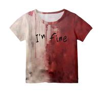 Générique Halloween Tee Shirt Garçons Tenues et ensembles pour garçons, ensemble t-shirt short décontractés à col rond un usage quotidien, imprimé Halloween, tenue confortable Tunique(Le noir2,6 ans)