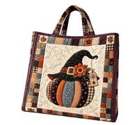 Générique Halloween Tote Bag 3D Spooky Quilted Pouch Themed Handbag ImpriméS Citrouilles Halloween Themed Handbag for Shopping Outdoor d'halloween Foncé Sac Fourre-Tout ImperméAble De Plage LéGèRe