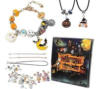 Générique Halloween Treasures Charm Bracelet, Spooky Blind Box Bracelet Kit, DIY Halloween Charm Bracelets for Trick or Treat,Party Accessory,Christmas Gifts (Colorful, 15.5x16cm/6.1 * 6.3in)