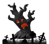 Générique Halloween Tree Bark Faces - Realistic Spooky Sculpture, Tabletop Ornament, Indoor Outdoor Decor, Creepy Figurine | Premium Statue Set for Haunted House Party Decorations